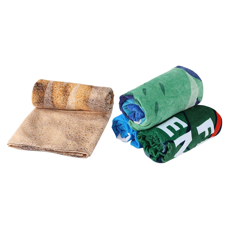 Customized Printed Cotton Sand Free Swimming Summer Popular Large Quick Dry Towel Beach