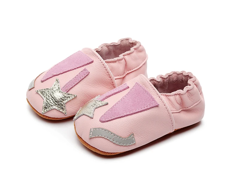 
New Design Splicing Patterns Soft Suede Sole Baby Girl Shoes 