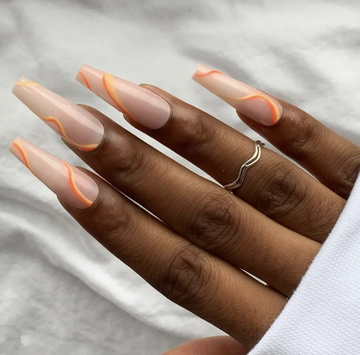 
Wholesale 24PCS Custom Private Label Long Coffin False Gel Nail Tips Press On Nails 