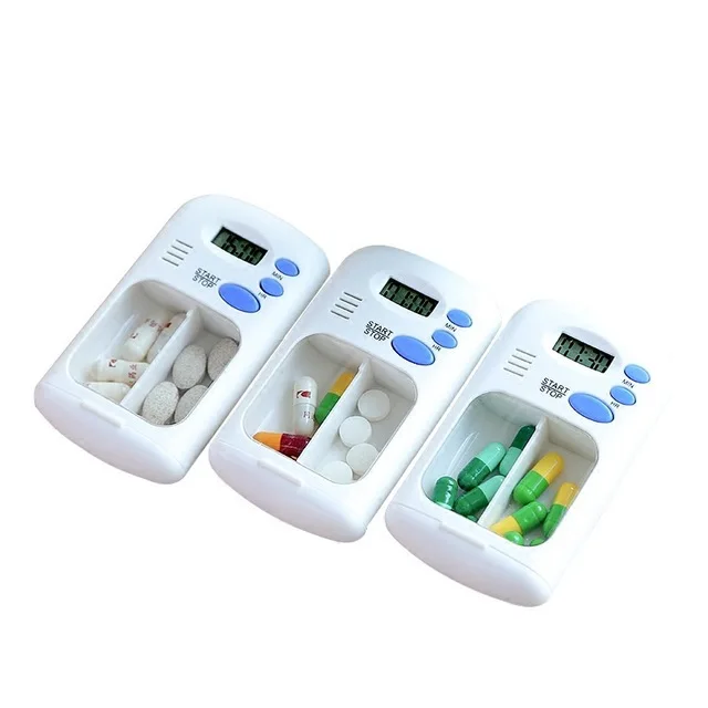 Electronic Intelligent Carrying Portable Daily Compartment Medicine Box Timed Reminder Pill Case with Alarm