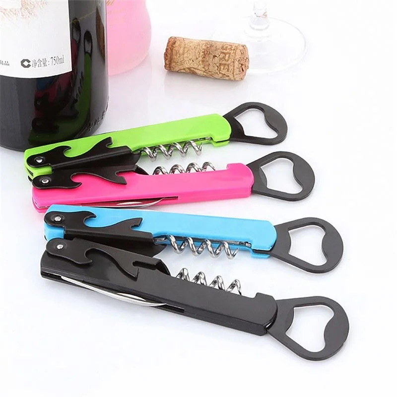 4 In1 Stainless Steel Red Wine Rotatable Corkscrew Bottle Opener Kitchen Bar Tool Portable Multifunctional Corkscrew H073
