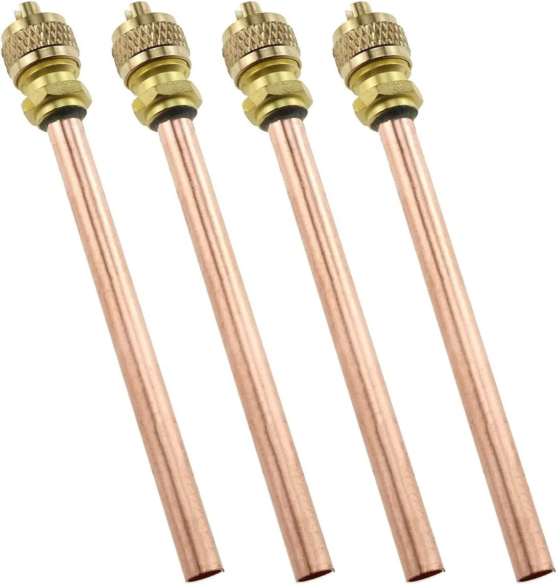 Service Access Valve Heavy Duty Brass and Copper Filling Access Valve Refrigeration Air Conditioner Hvac Part