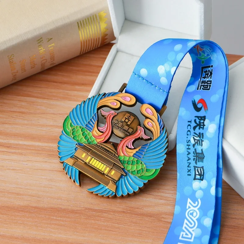 High Quality Customized Marathon Gold Award Medal Running Challenge Sport Medal With Ribbon