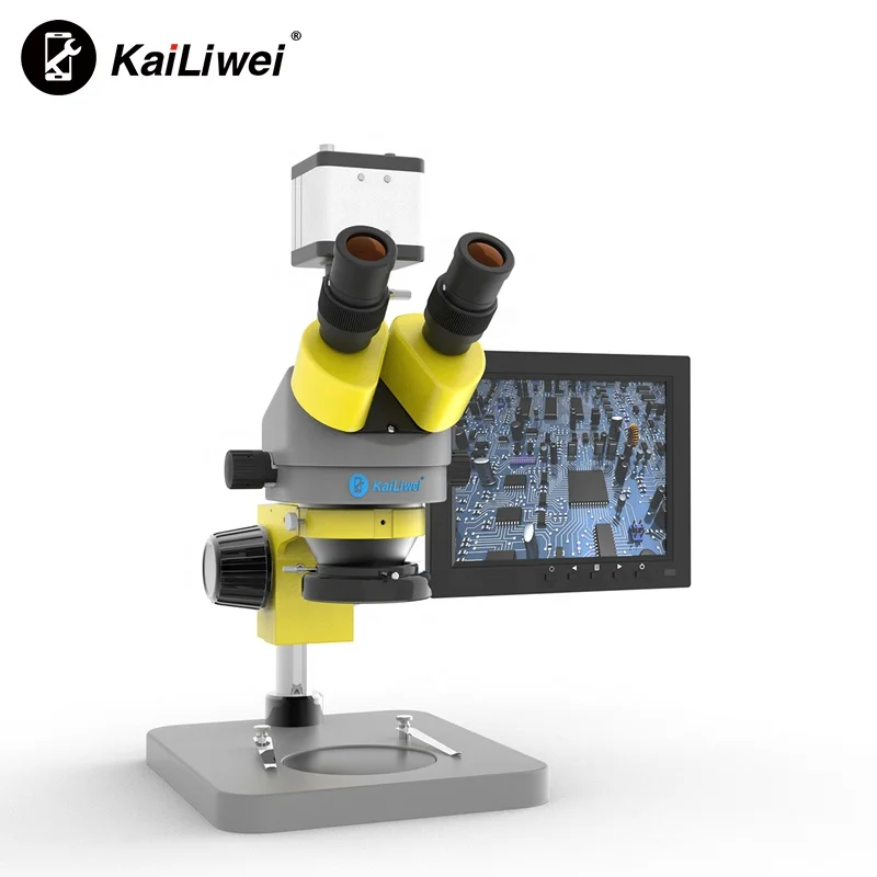 Factory supply 7x - 45x Continuous zoom LED ring light Trinocular stereo microscope set for diamond electronic repair