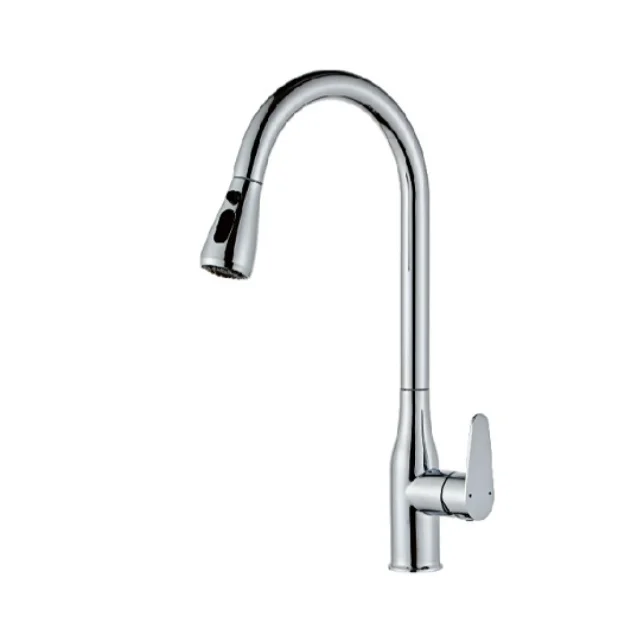 Modern Single-Handle Stainless Steel Kitchen Faucet 304 Water Tap with Pull out Sprayer & Ceramic Valve Sink Mixer Taps