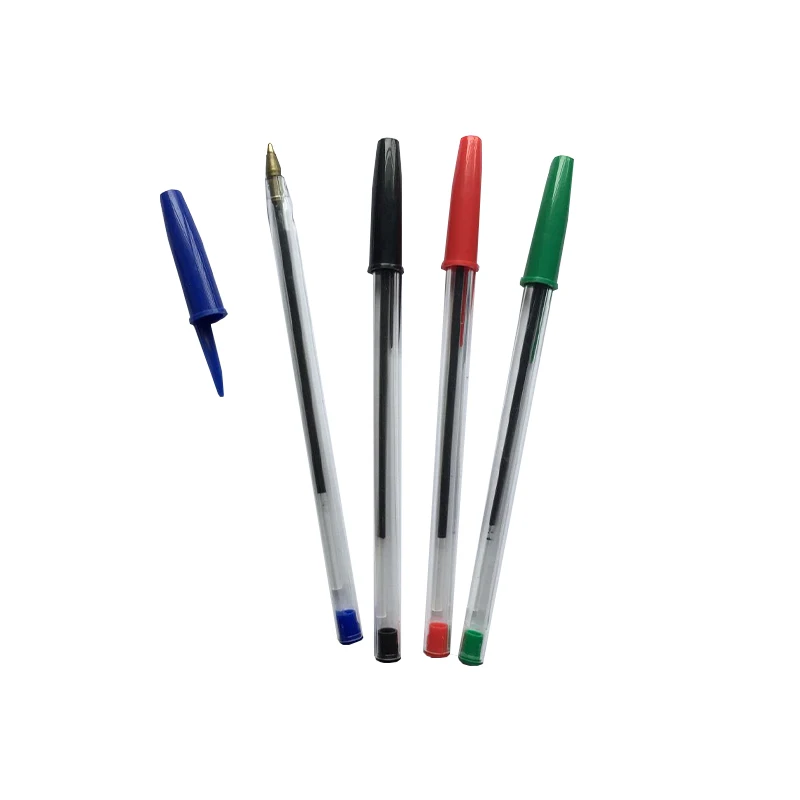 Simple Art Promotional Ballpoint Pen Cheap Plastic Stick Ballpen 1.0mm Writing Width Back to School Accessory