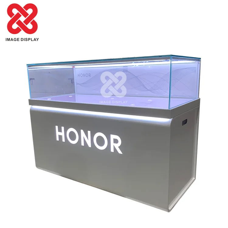Honor Counter Smart Mobile Phones Display Stand Cell Phone Showcase Lighting Handset Cabinets Storage Kiosk
