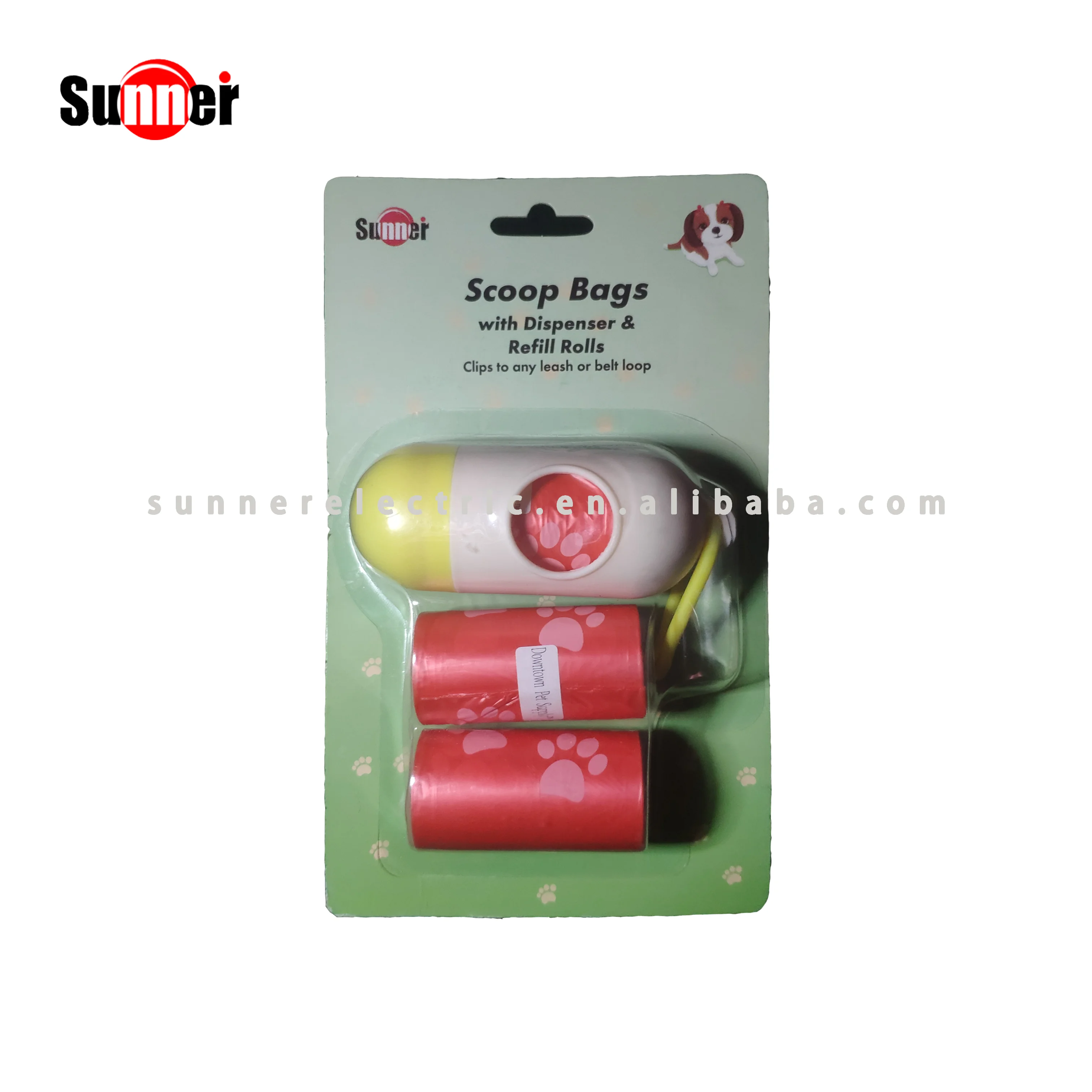 High Quality Solid Color PE Dog Waste Bag Refill Set With Dispenser