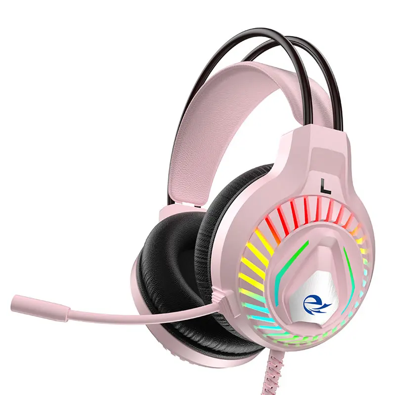 New Design Cute Headphone Red Blue color High Quality Comfortable noise cancelling retro headphone with LED Backlight