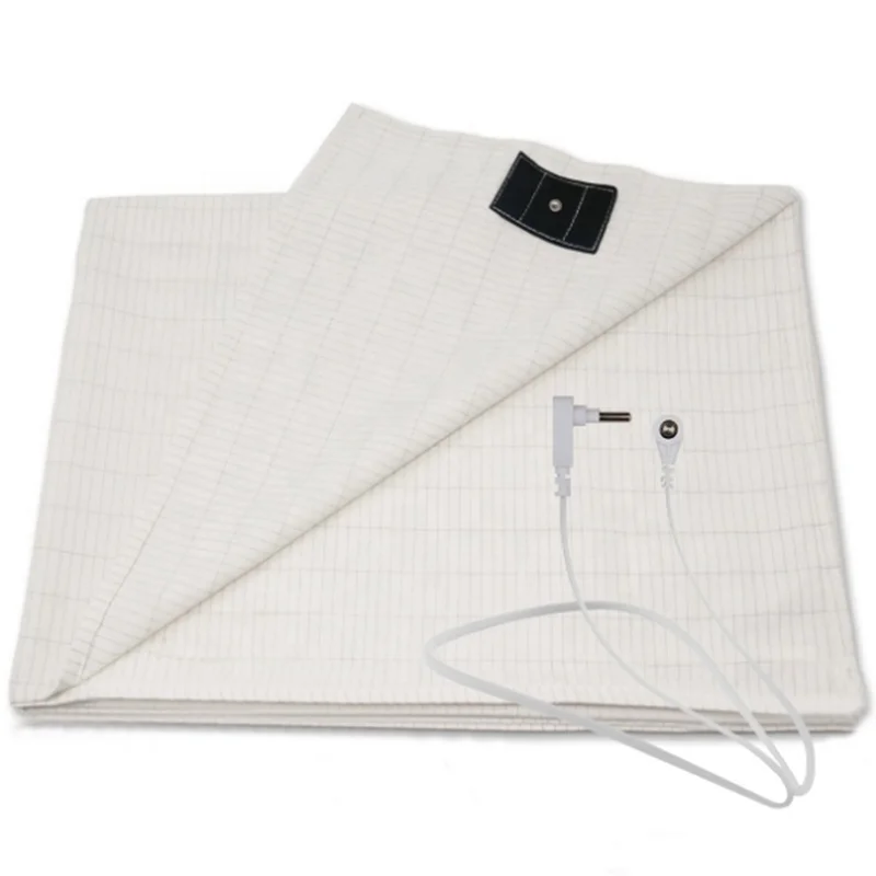 Earth friendly White color silver fiber fabric  bed size bed sheet manufacture