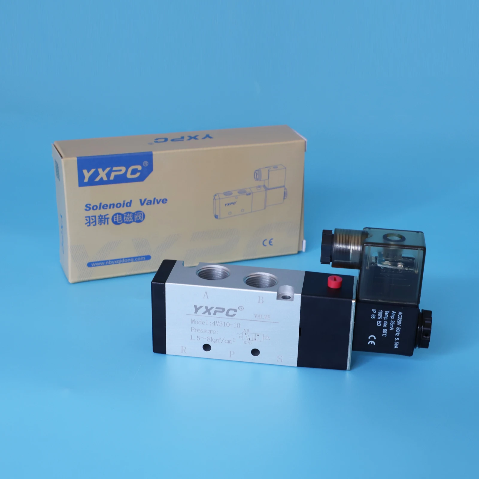 wholesale solenoid valve ningbo YXPC single coil control 3/8 1/4in 110v 220v 4v310-08 air 5 way pneumatic solenoid valve 24vdc