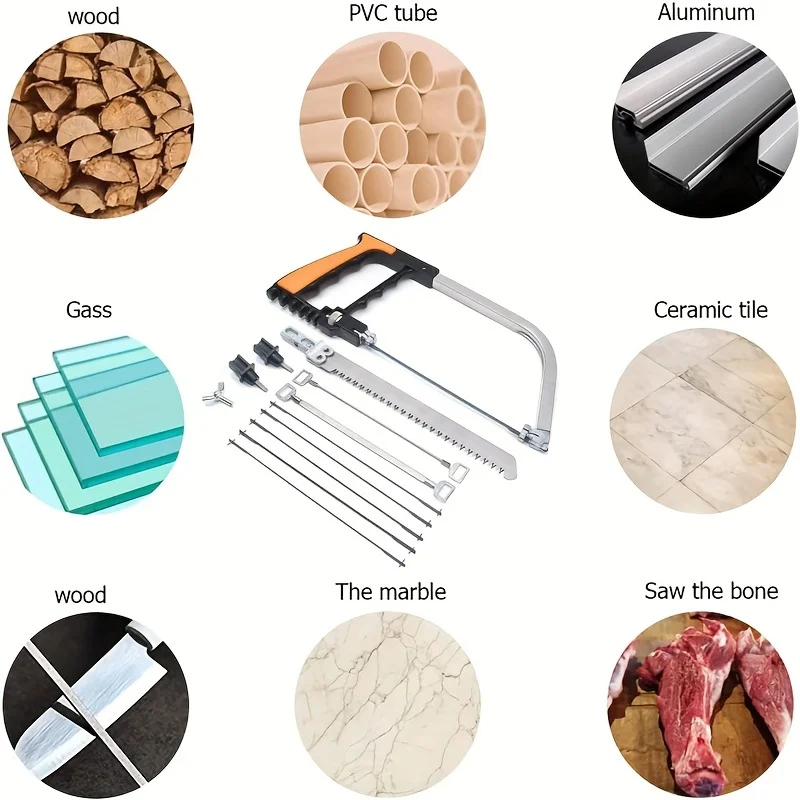 12pc Magic Hand Mini Woodworking Drawing Saw 12-in-1 Steel Saw Blade with Hard Case Ceramic Tile Saw