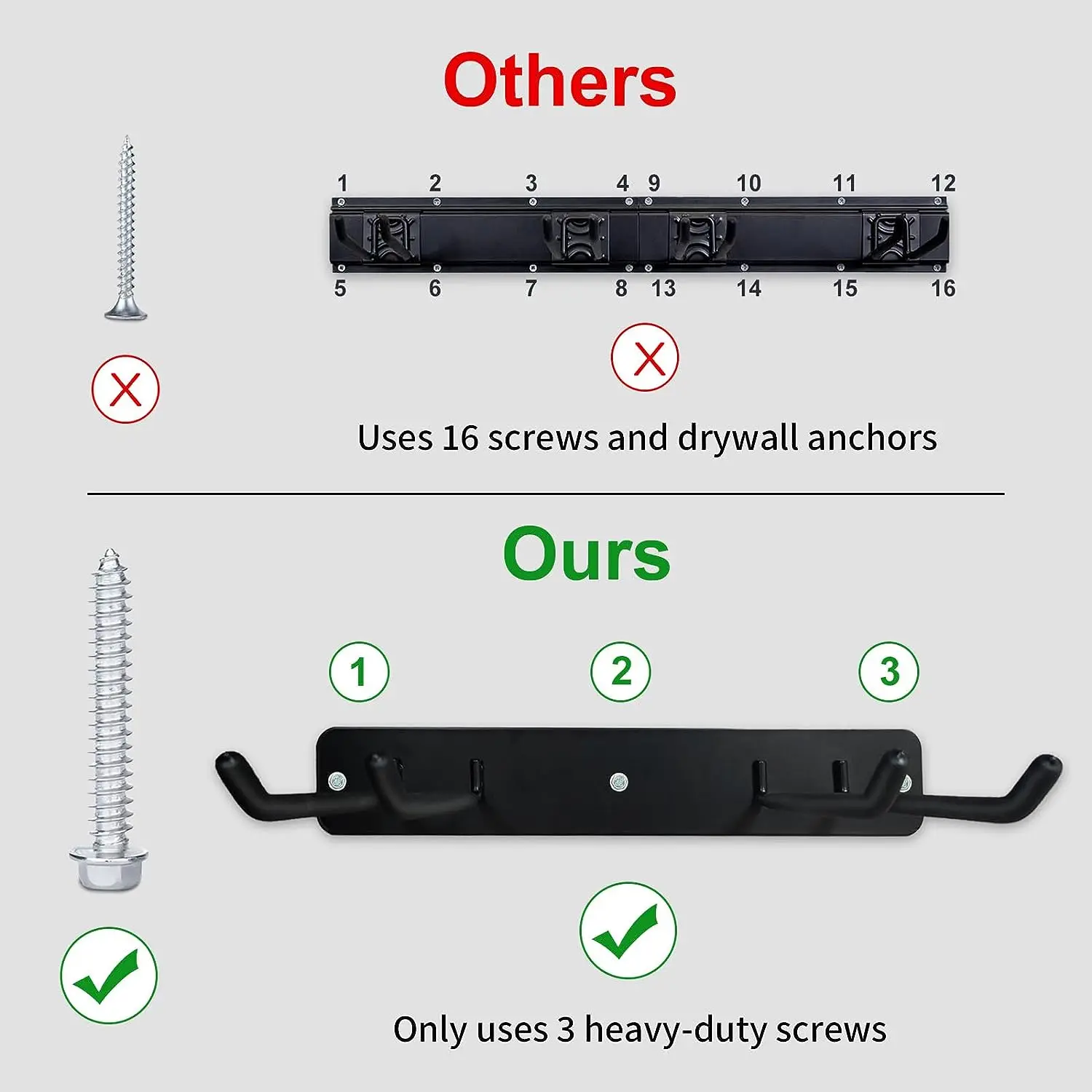 garden wall cleaning tools storage display rack shelf bin