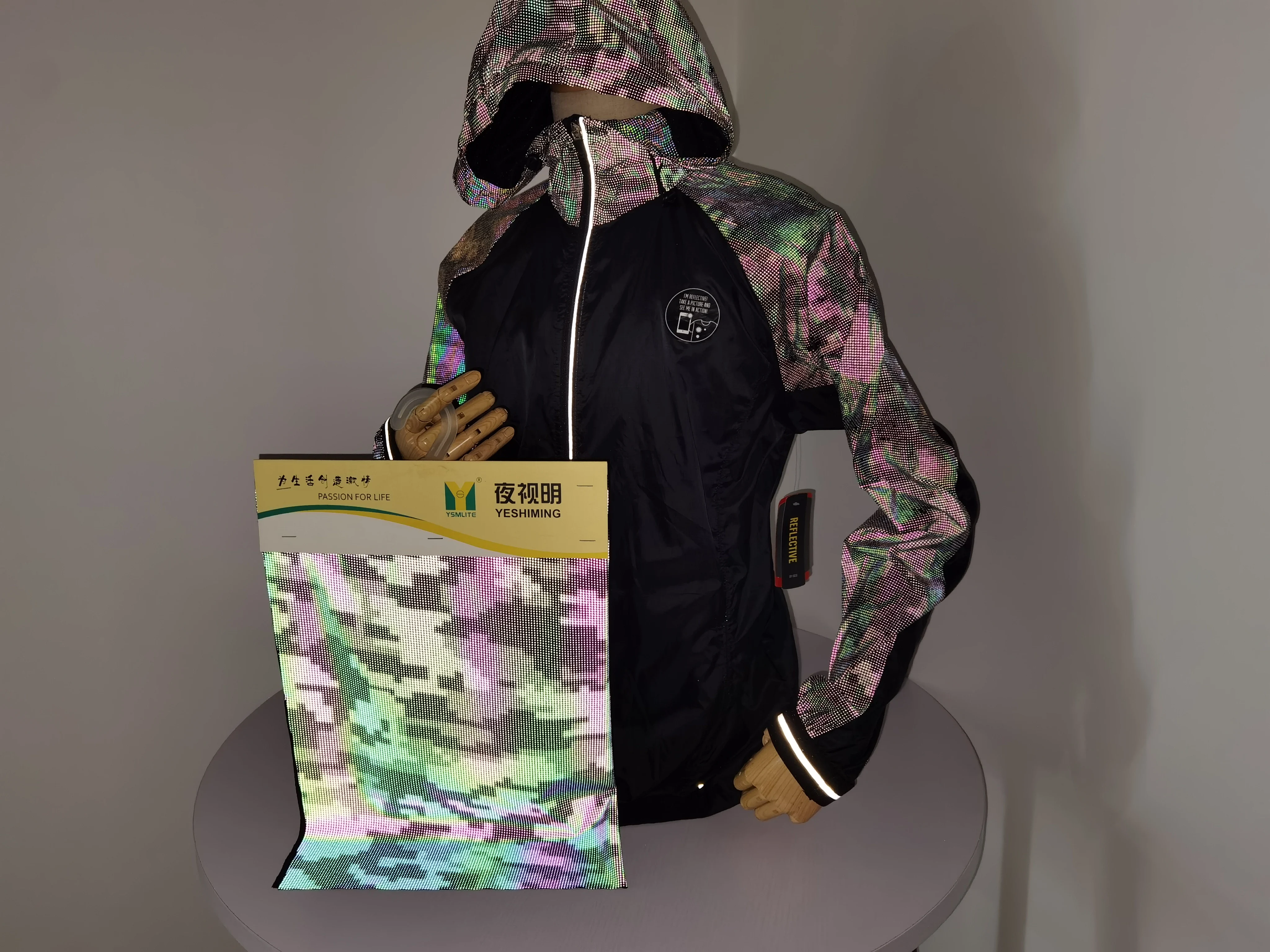 2023 горячая Распродажа светлая Радужная Серебристая хлопковая светоотражающая ткань для светоотражающего жилета