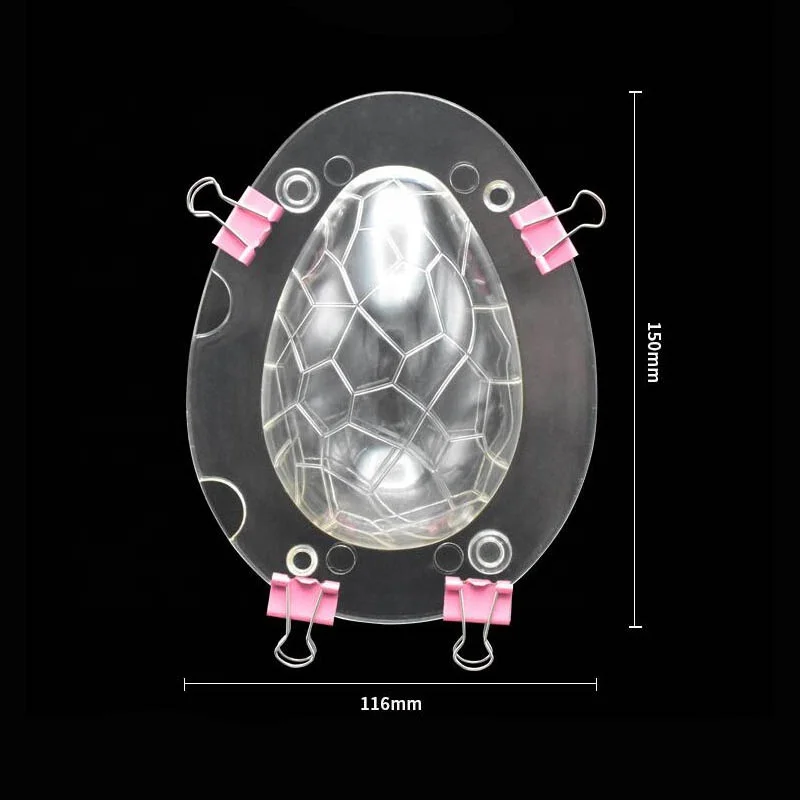 Plastic DIY 3D Polycarbonate Easter Eggs Chocolate Mold Stereo Dinosaur Egg Fondant Candy Jelly Chocolate Mould Baking Tools