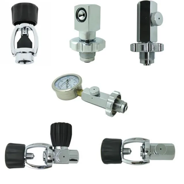 scuba diving cylinder valve din to yoke adapter dive pressure gauge tank valve accessories
