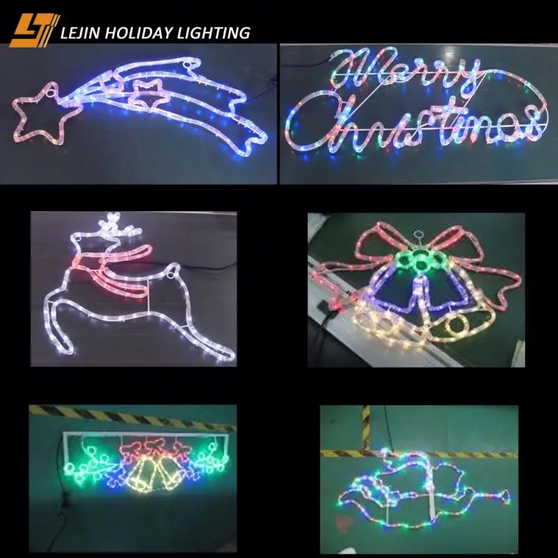 Wholesale waterproof star and bells Christmas lights motif for holiday decoration