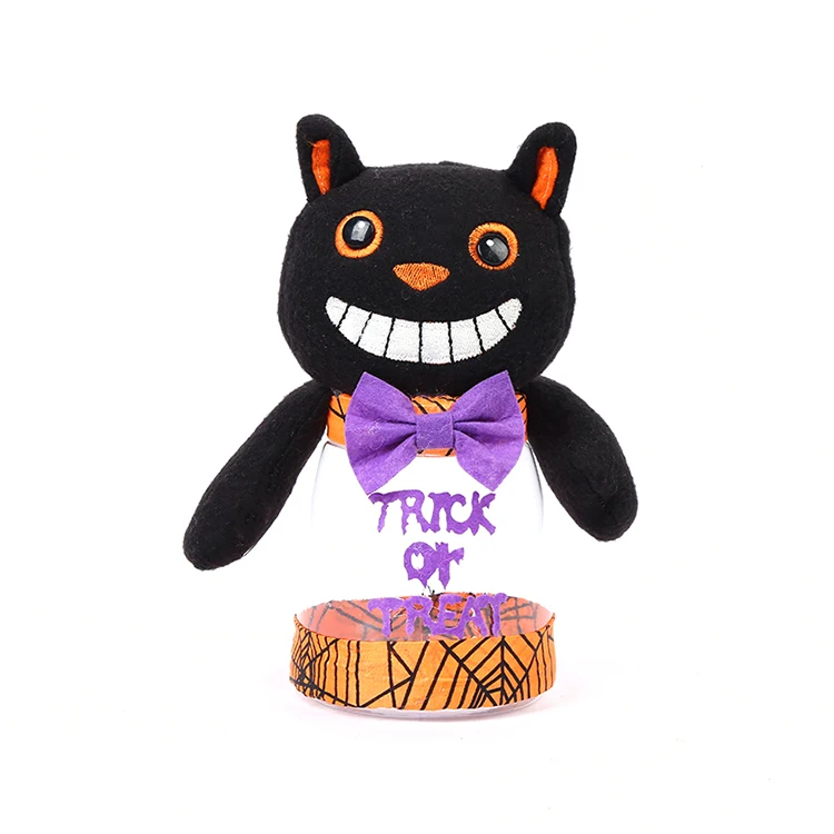 New Transparent plastic party Halloween candy jars with Pumpkin cartoon doll head