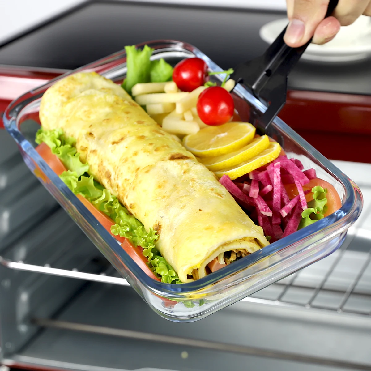 New top selling high borosilicate oven safe homeware glass food baking dish set