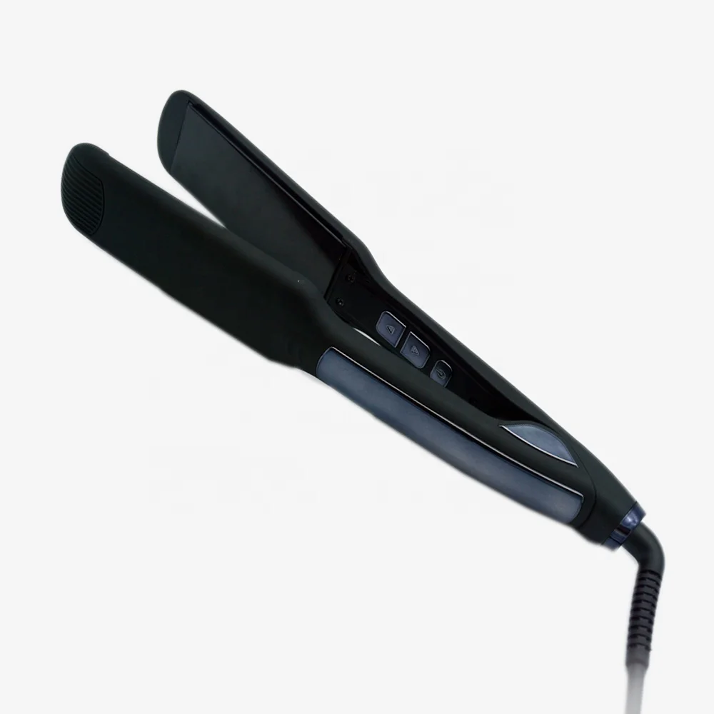 
Private Label LCD flat iron hair straightener 450 Fahrenheit 1/4 nano titanium plates digital ionic straightening dual voltage 