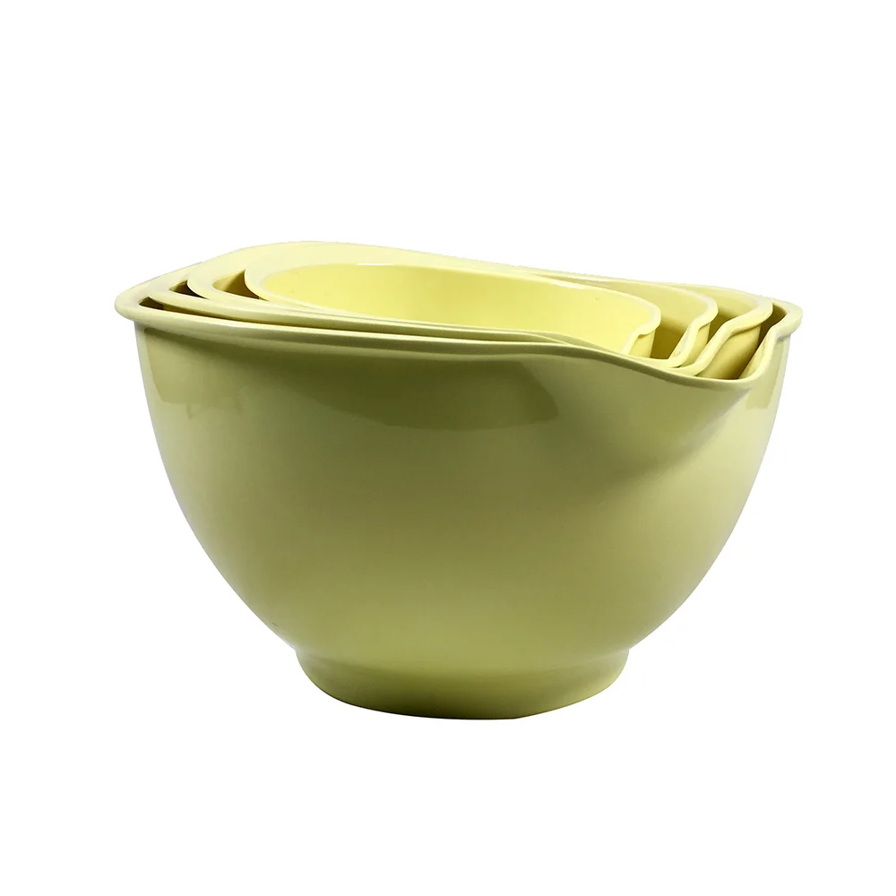 
12 year factory durable unbreakable high quality 4 pieces melamine mixing salad bowl set 