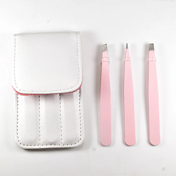 3pcs professional eyelash tweezer set eyebrow tweezer kit for girls