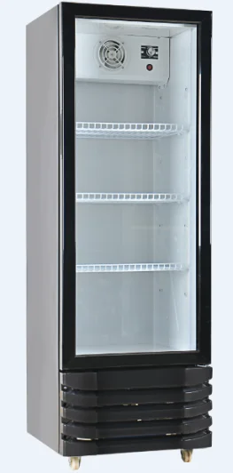 High Quality Front Door Transparent Glass Display Frozen Supermarket Showcase