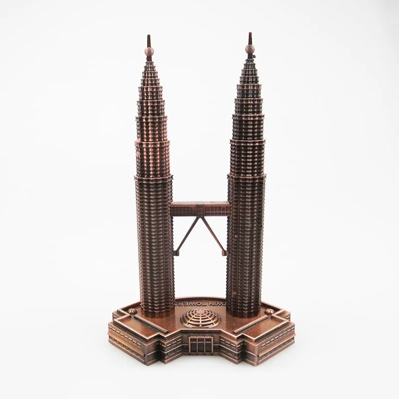 Malaysia Kuala Lumpur Twin Towers metal architectural model decoration Creative scenic crafts tourism souvenirs graduation gift