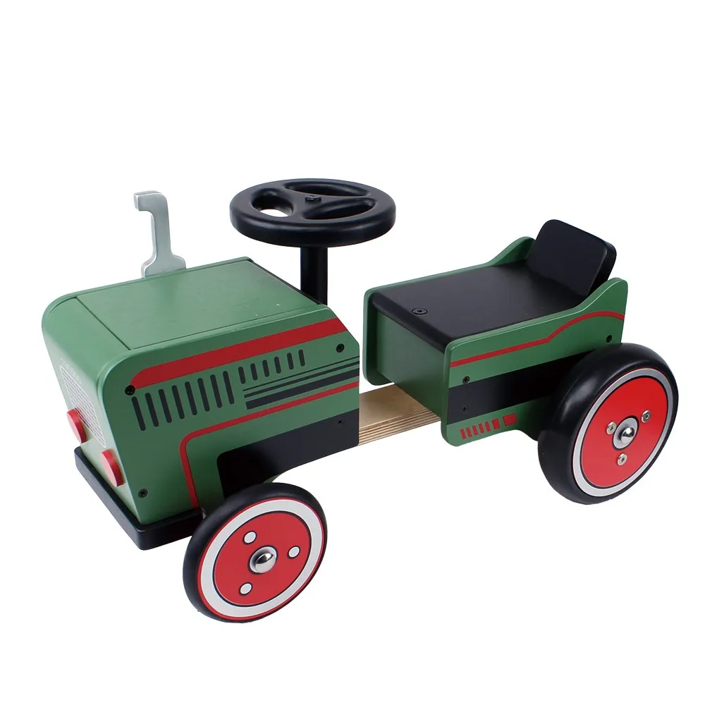 2017 hot sale Tractor Shape with 4 Big Wheels Wooden Ride on Car JW166