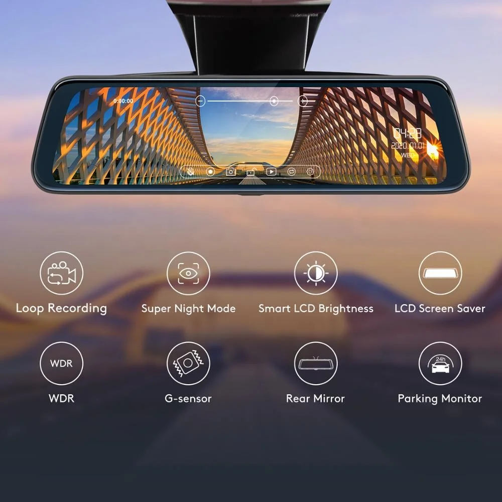  Зеркало-видеорегистратор ThiEYE CarView 2 10 дюймов два объектива Full HD