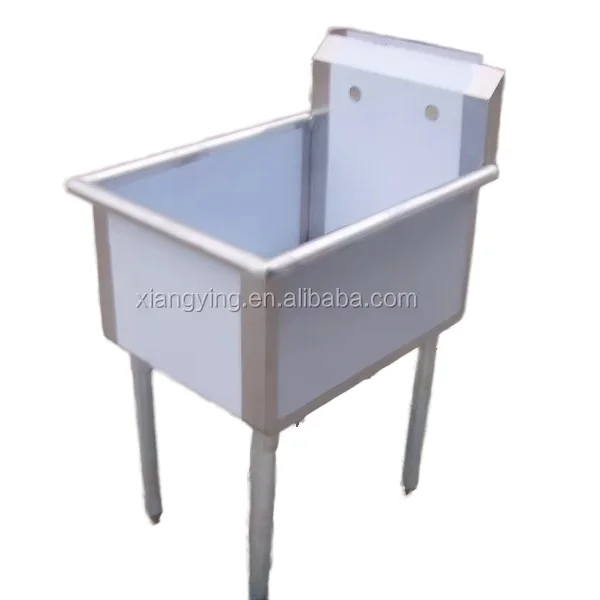 Commercial Kitchen Sink Economical Stainless Steel Single Bowl Free Standing Rectangular Inox with One Hole Budget Sink