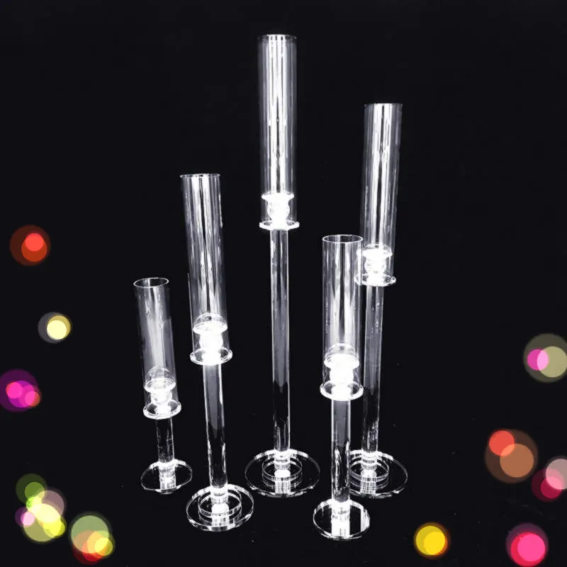 European-style single straight glass candlestick wedding props candle holder Crystal candle cups