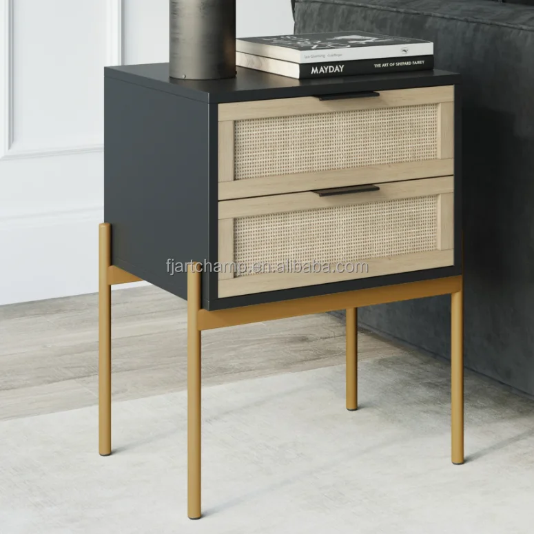 Мебель для спальни с 1 выдвижным ящиком, современная лампа, прикроватный столик, деревянная белая тумбочка