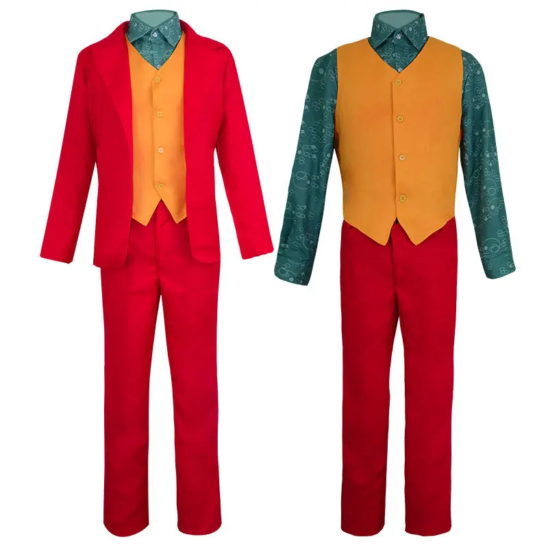 RS757 Adult Arthur Fleck Red Suit Uniform Jacques Phoenix Joker Costume Halloween Stage Cosplay Costume