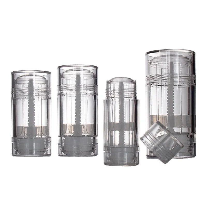OEM 15g 30g 50g 75g 100g PP+ABS plastic deodorant stick container round twist up cosmetic empty deodorant tube