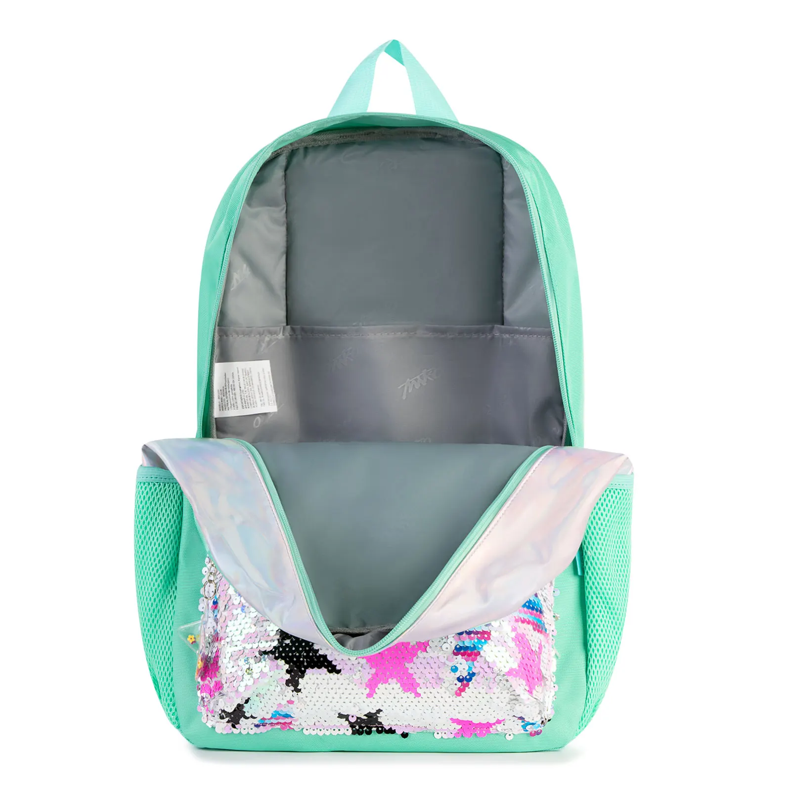 Street Fashion 15 Inch Green Sequin Stars Teenagers Children Kid Backpack School Bags Girls