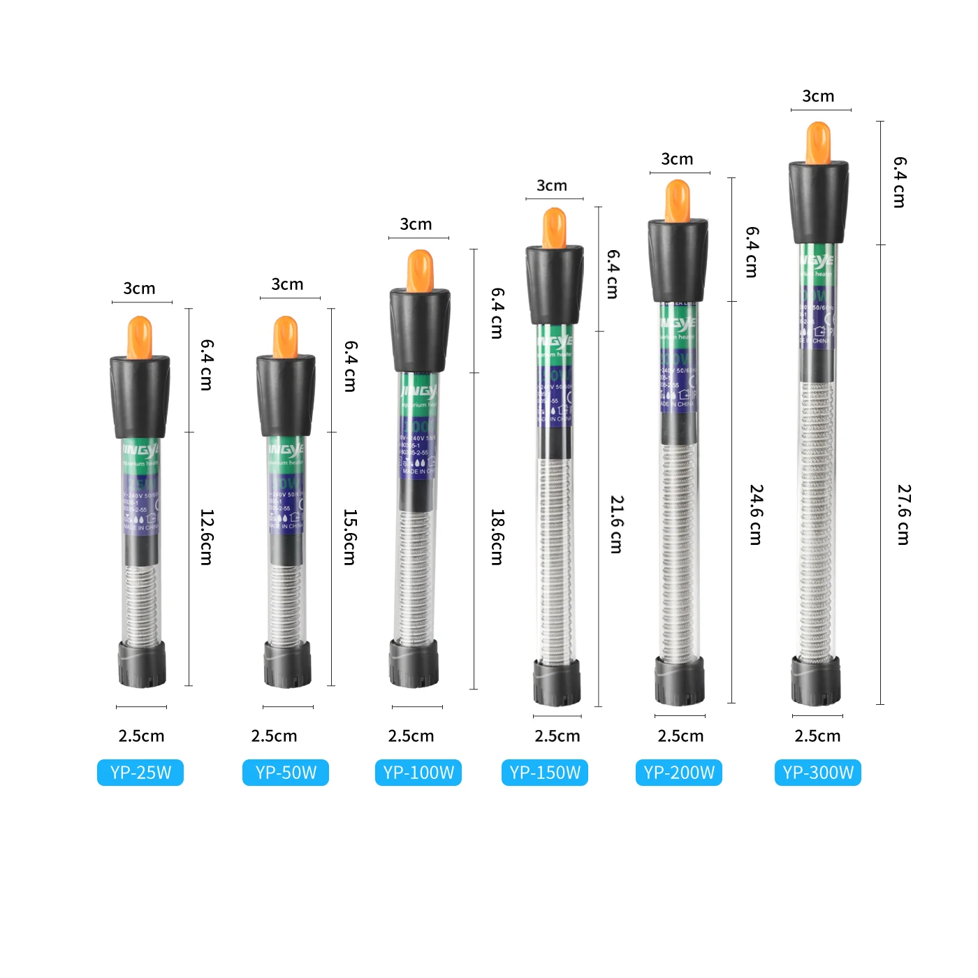 Стеклянный нагреватель для аквариума 25 Вт 50 100 150 200 300 тепловой умный мини-аквариумный погружной