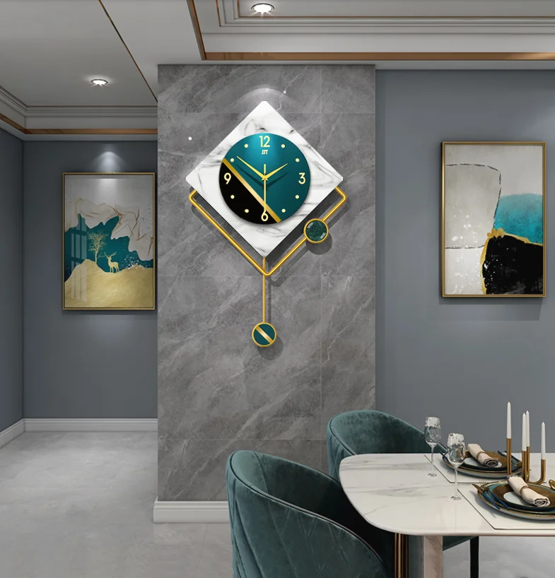 New Arrivals Large Modern Silent Nordic Pendulum Iron Wall Clock For Home Decorative