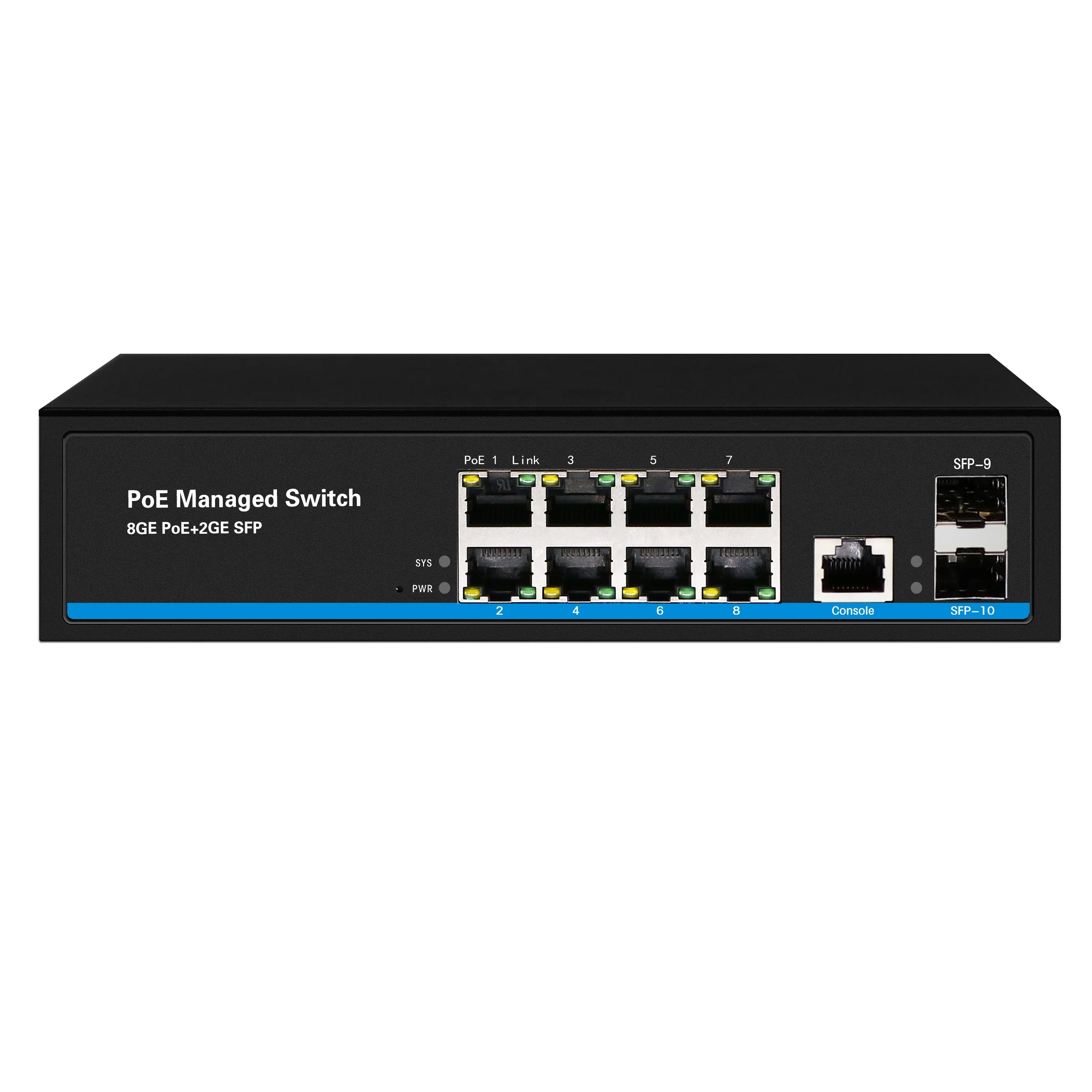Цена по прейскуранту завода-изготовителя 2 слоя управляемый Ethernet-коммутатор питания через Ethernet 48V 8-портовый гигабитный 802.3af/at 150W Смарт управляемый PoE + сетевой коммутатор