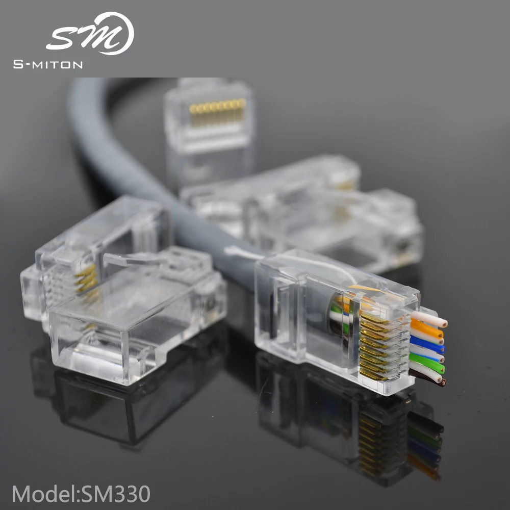  Прозрачный цвет 8 стержневой пробки EZ Ethernet короткие RJ11 RJ45 разъем