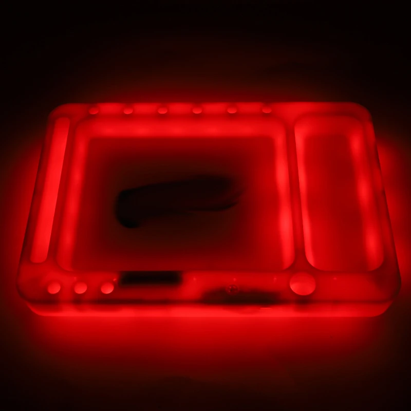 
Automatic Color Change Custom logo Led Light Up Smoking Rolling Tray Glowing in the Dark 