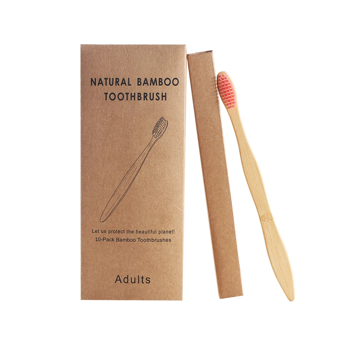 Wholesale 100 % Healthy Charcoal Bamboo Toothbrush Soft Natural Disposable Toothbrush  with BPA free bristle