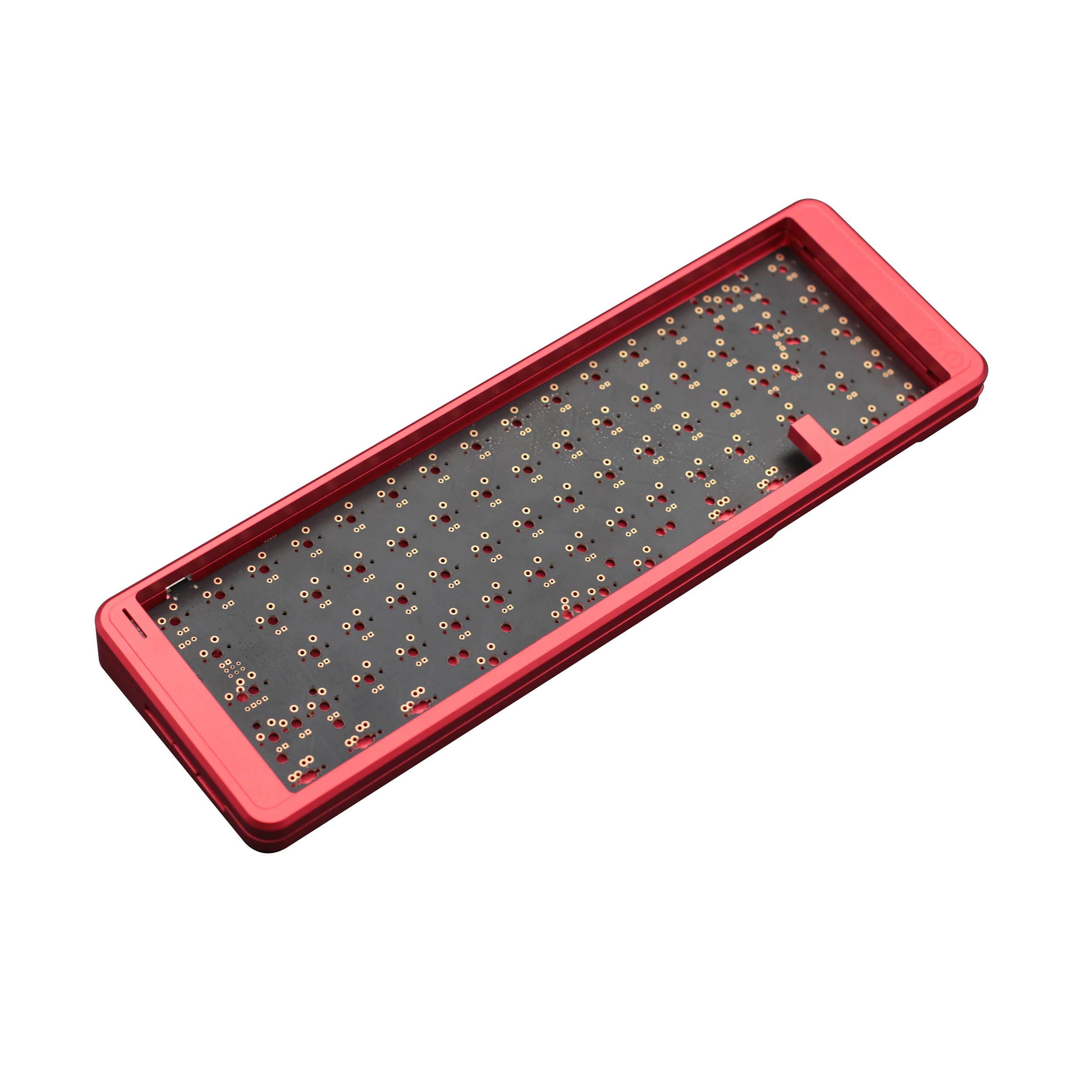 Anodized Red bottom and top sandblasted Aluminum alloy weight cnc machining plastic  keyboard case