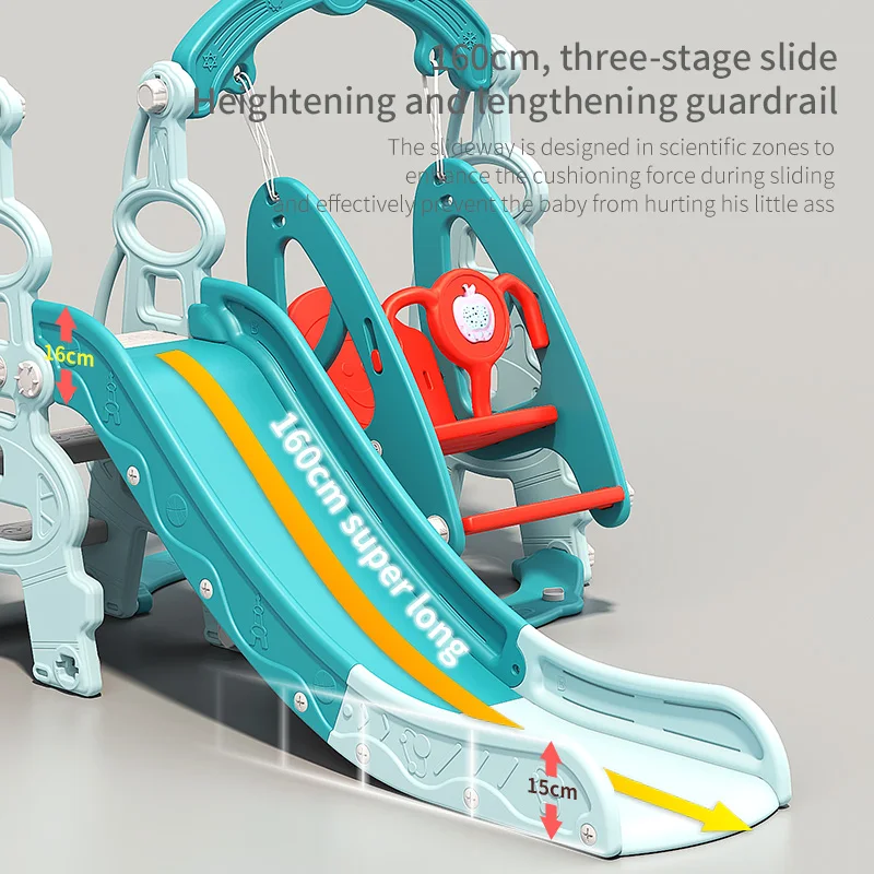 small amusement slide swing set children indoor household plastic environmental protection material playground hot sale