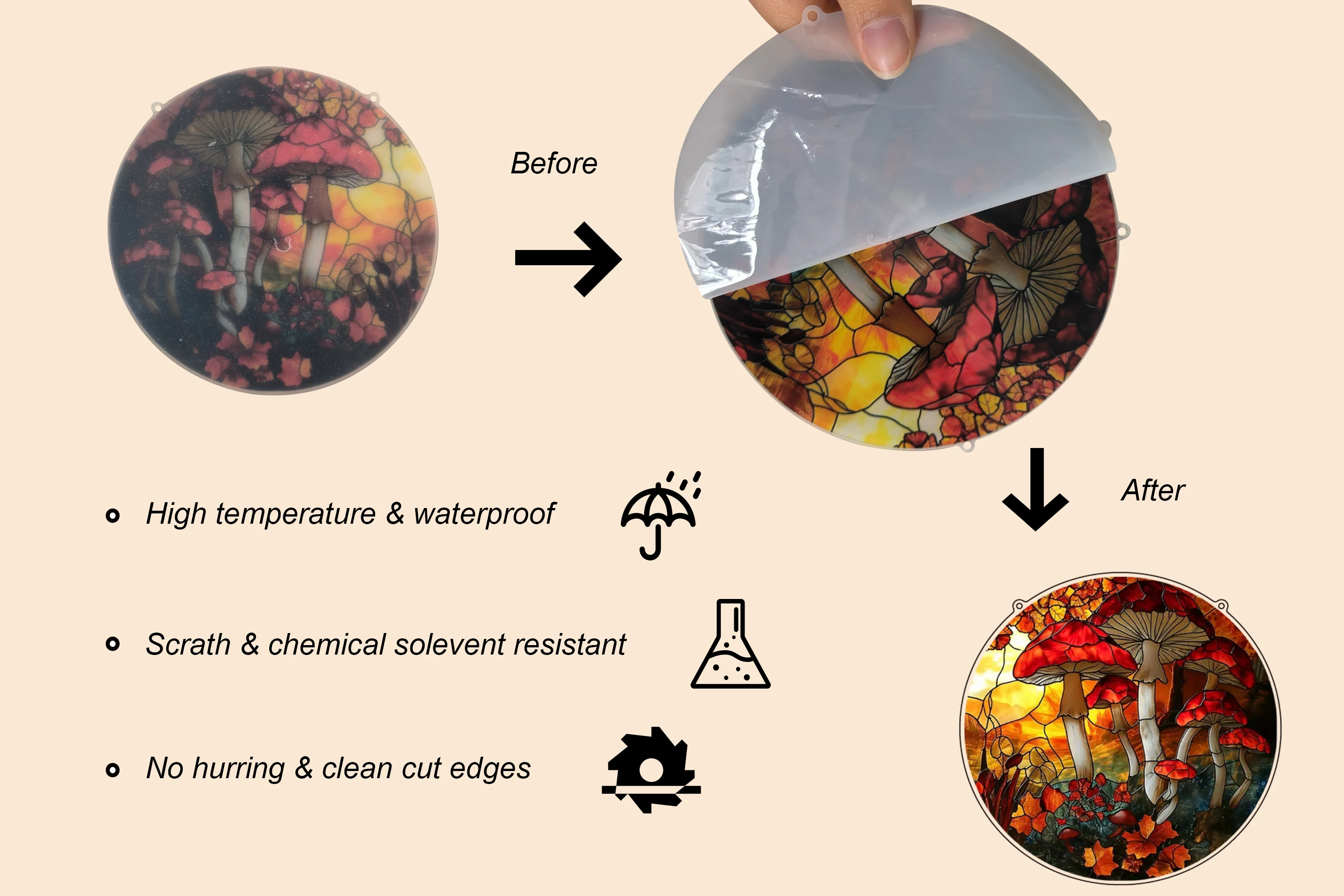 TLB Acrylic Red Bird Round Sheet Door and Window Hanging Wall Outdoor Decorations Transparent Art Deco Birthday Customized Logo
