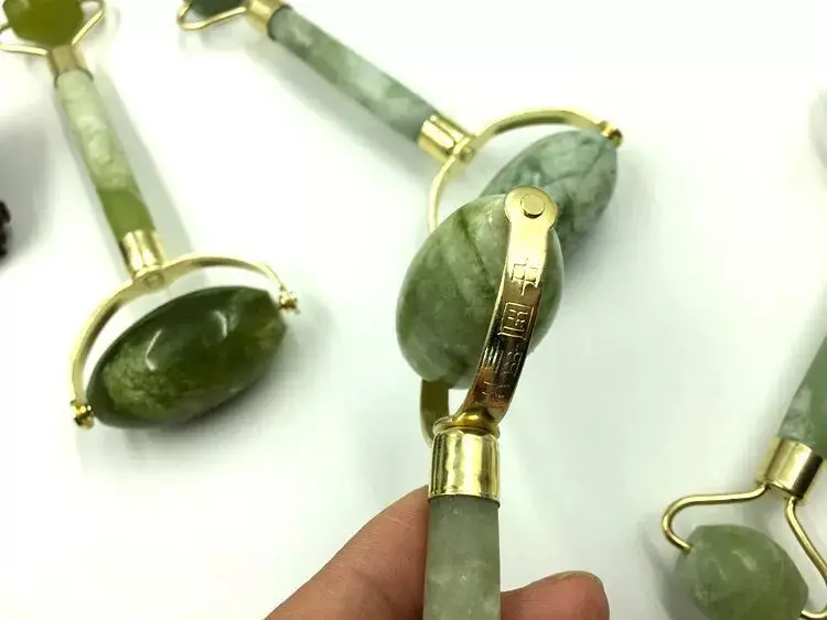wholesale natural xiuyan jade roller high quality facial massage green jade roller gua sha for face