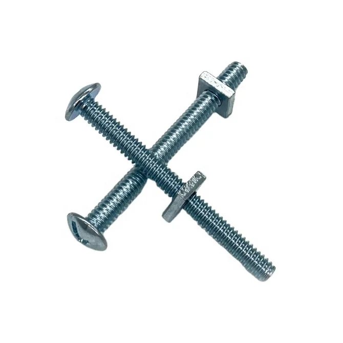 HDG zinc plated slotted raised countersunk head M6 M8 roof screw roofing bolt