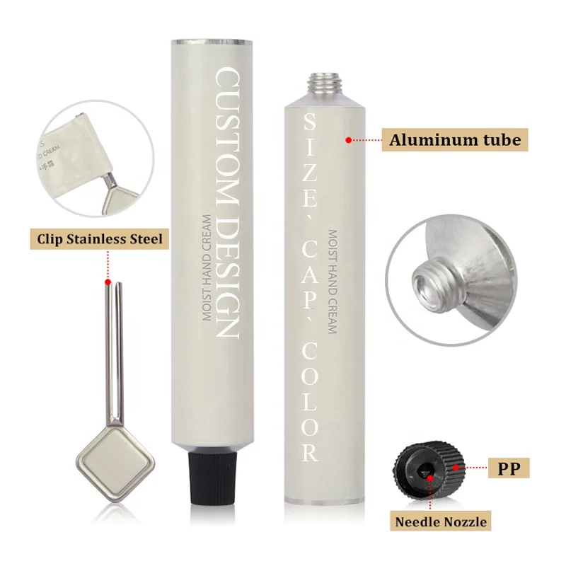 Factory Custom Printing Empty Hand Cream Aluminum Tube Container Aluminium  Squzee Collapsible Cosmetic Tube
