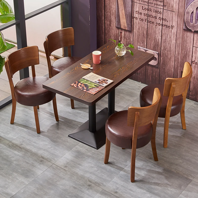 Louis Fashion Cafe Bar Furniture Sets Table and Chair Combination Dessert Shop Milk Tea Shop Theme Western Restaurant Hotel