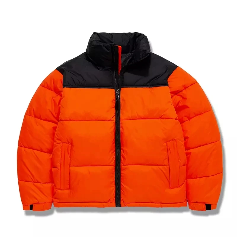 Winter Warm Zip Up Color Block Jacket For Men Wholesale Custom Blank Unisex Outdoor Padding Padded Bubble Down Puffer Jacket
